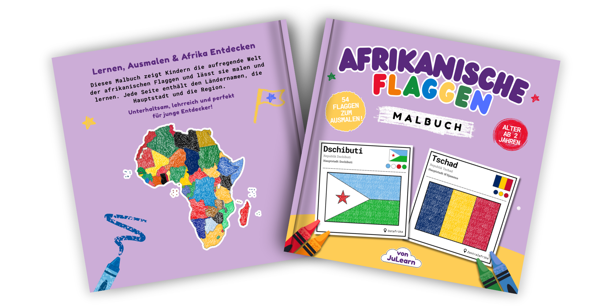 African Flags coloring book, German edition mockup
